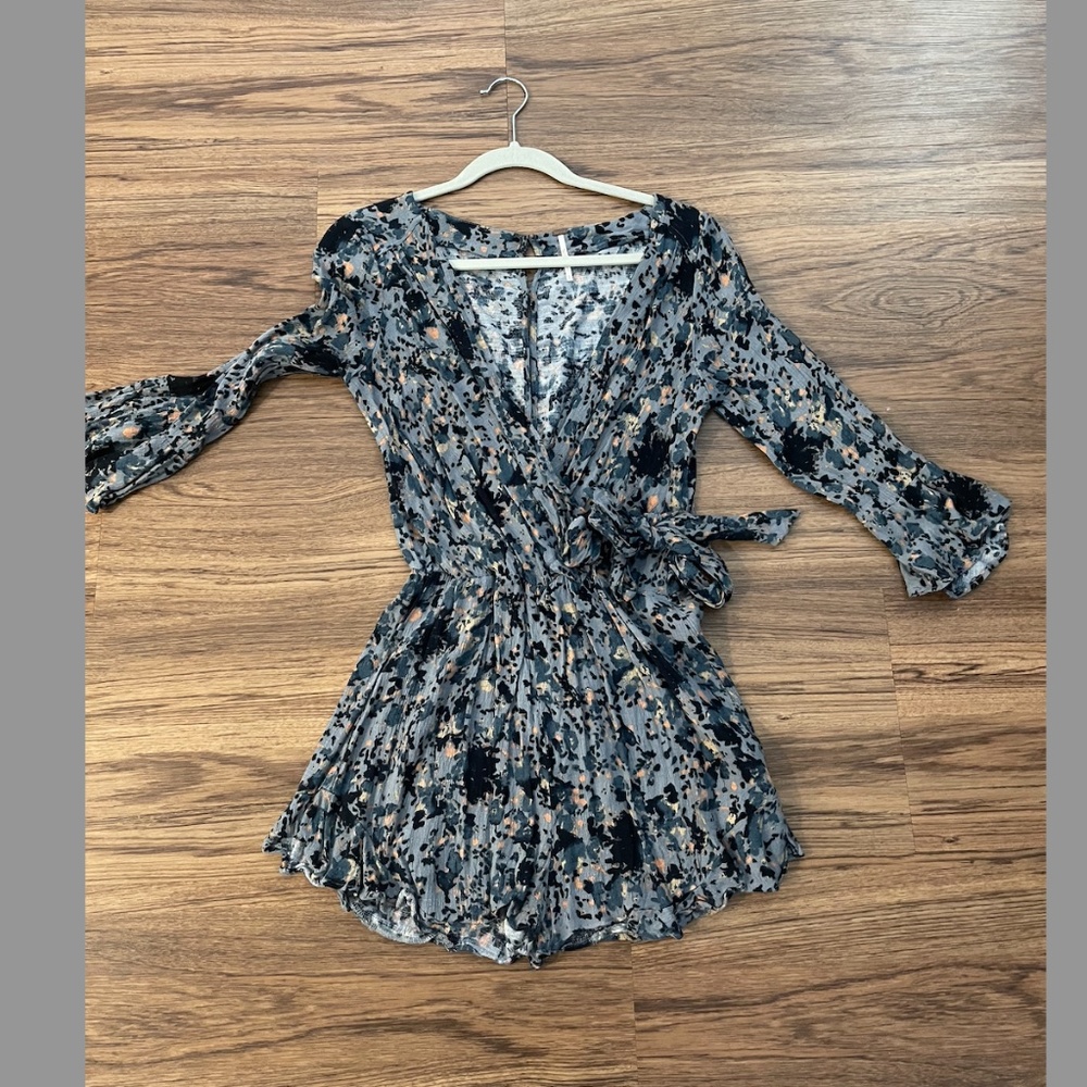 Free People long-sleeve floral romper